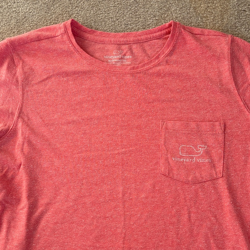 Vineyard Vines Heathered Coral Pocket Tee